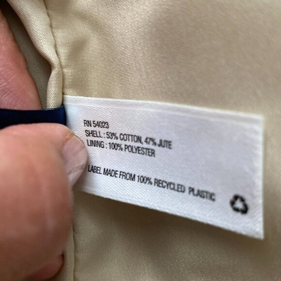 Gap Hobo Beach Pool Tote Bag White Green Weekender Rope Drawstring Snap Recycled - Picture 12 of 16